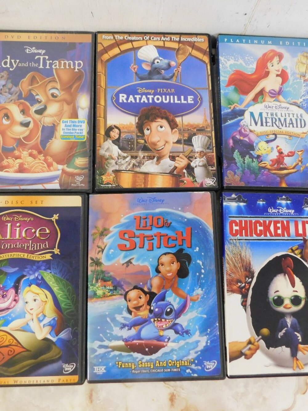 Set of 6 Walt Disney DVD Movies